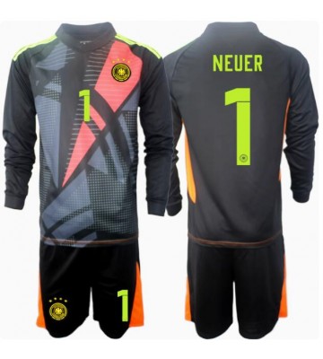 Tyskland Manuel Neuer #1 Målvakt Hemmatröja Barn EM 2024 Långärmad (+ Korta byxor)